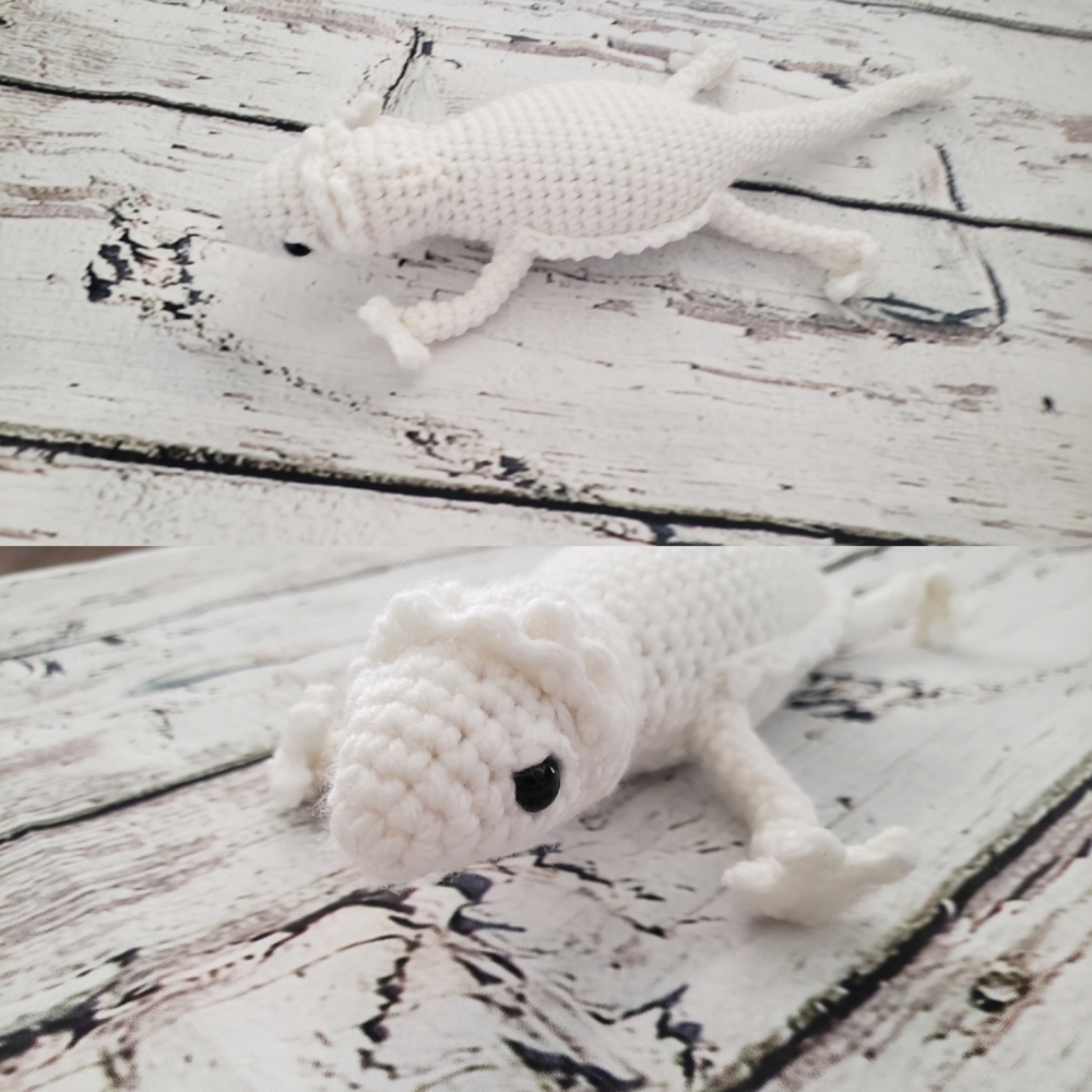 White Bearded Dragon Amigurumi